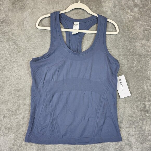Athleta Tops - Athleta Momentum Seamless Tank Top Womens XL Blue Scoop Neck Racerback Camisole